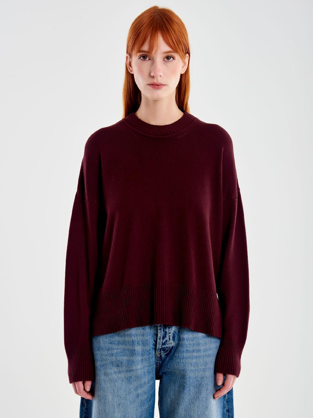 Vicolo Pull a Scatolina con Spacchi Bordeaux Consegna Veloce