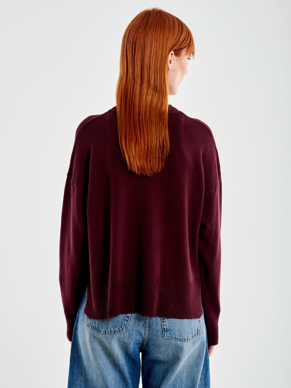 Vicolo Pull a Scatolina con Spacchi Bordeaux Consegna Veloce