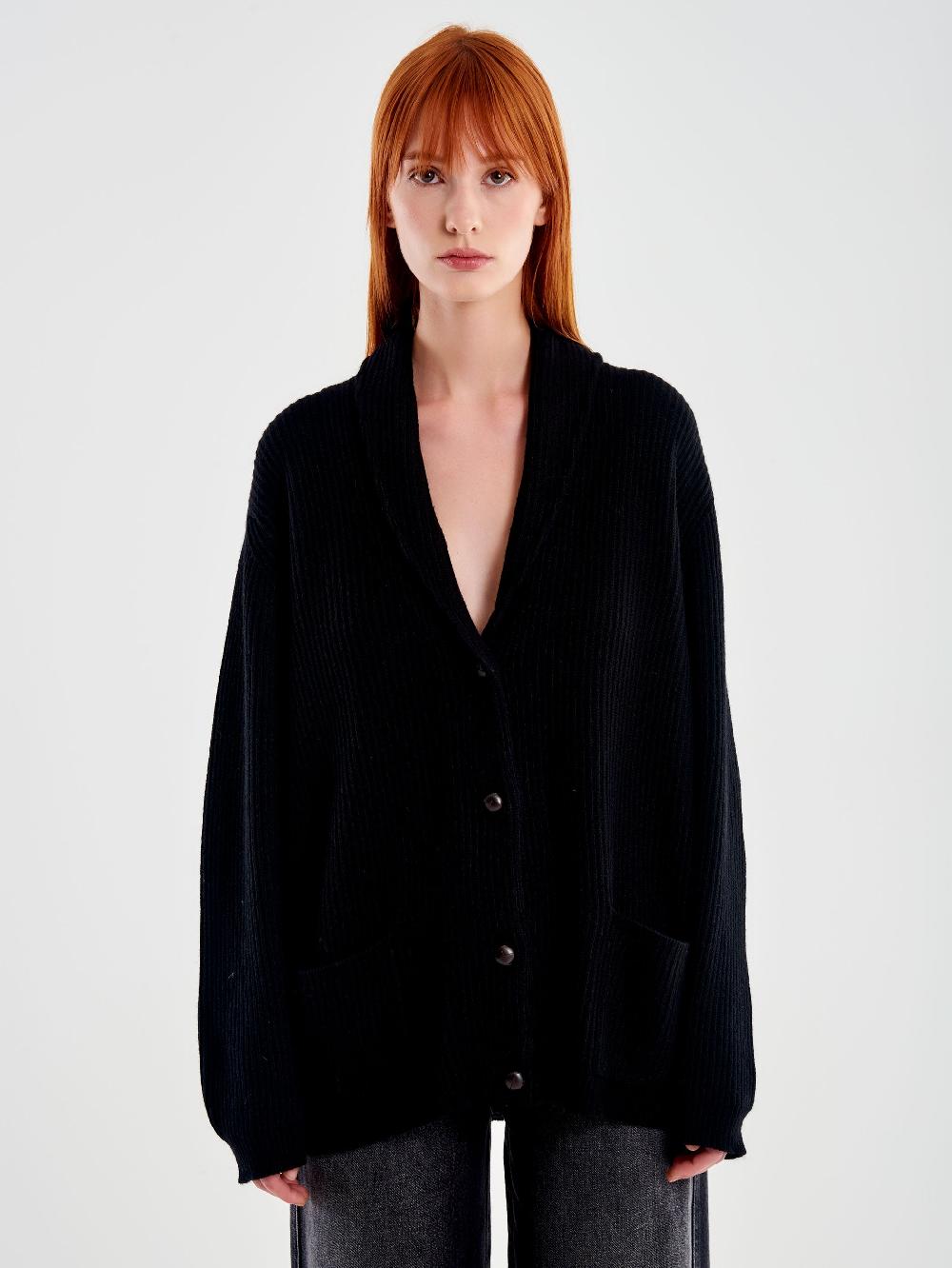 Vicolo Cardigan con Toppe Nero Shopping Online