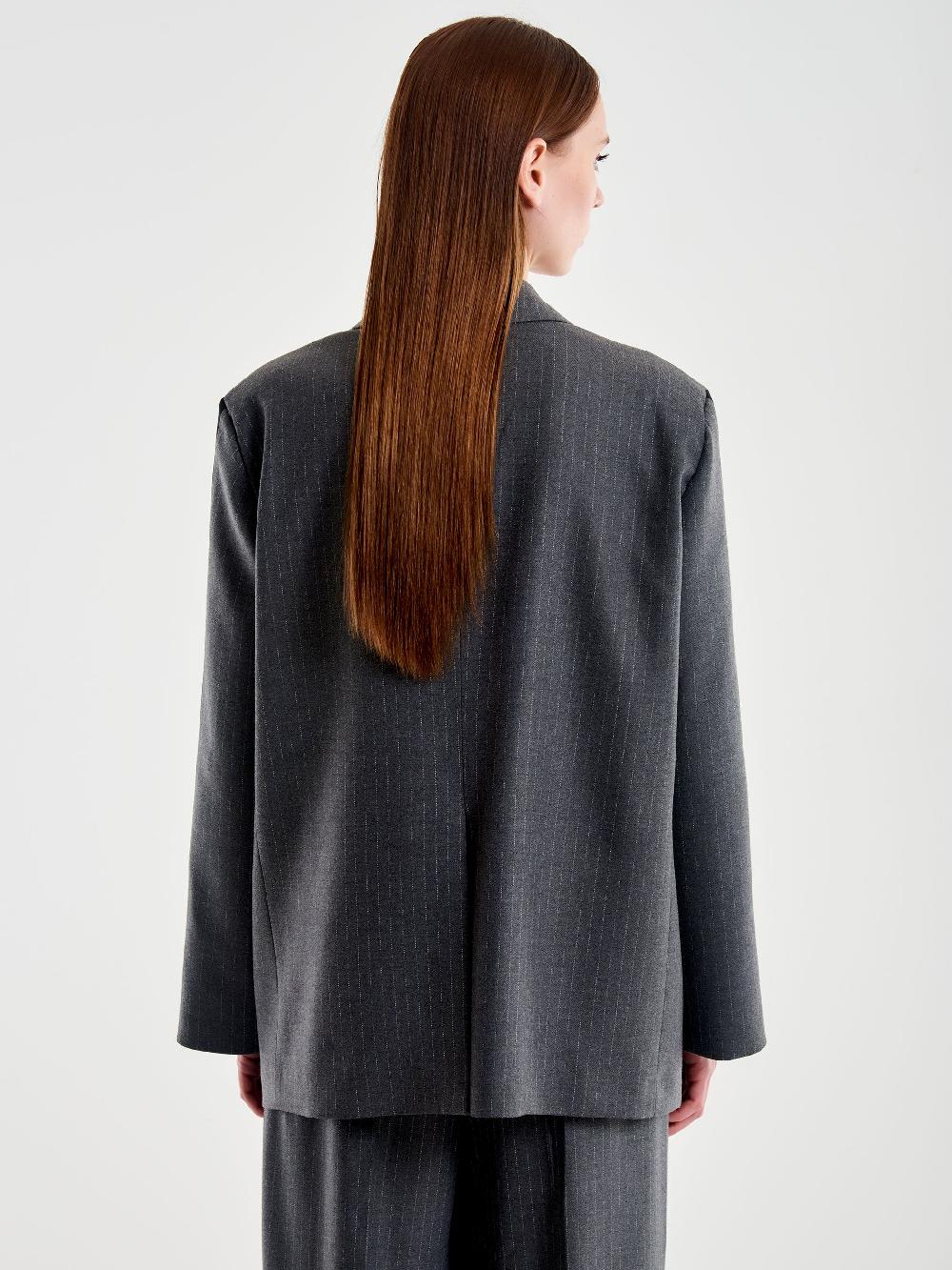 Vicolo Blazer Gessato con Banda Laterale Grigio Convenienza