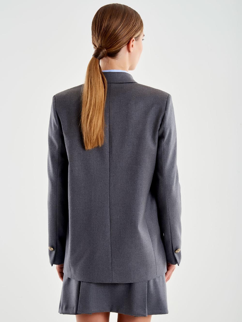 Vicolo Blazer Con Spilla Grigio Presa