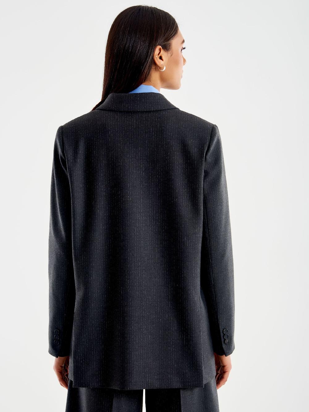 Vicolo Blazer Gessato Lurex Grigio Offerta