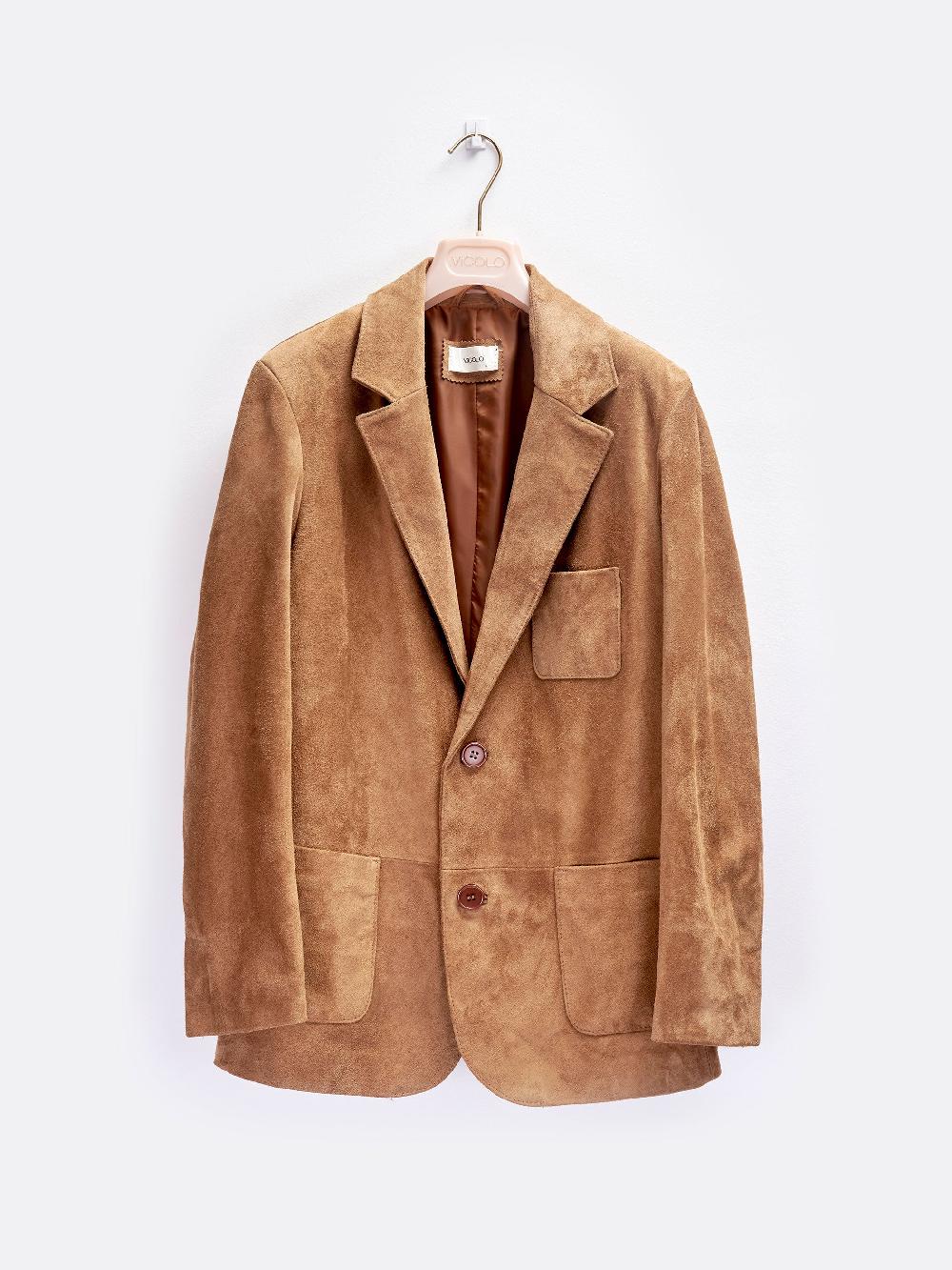 Vicolo Giacca Over in Pelle Cammello
