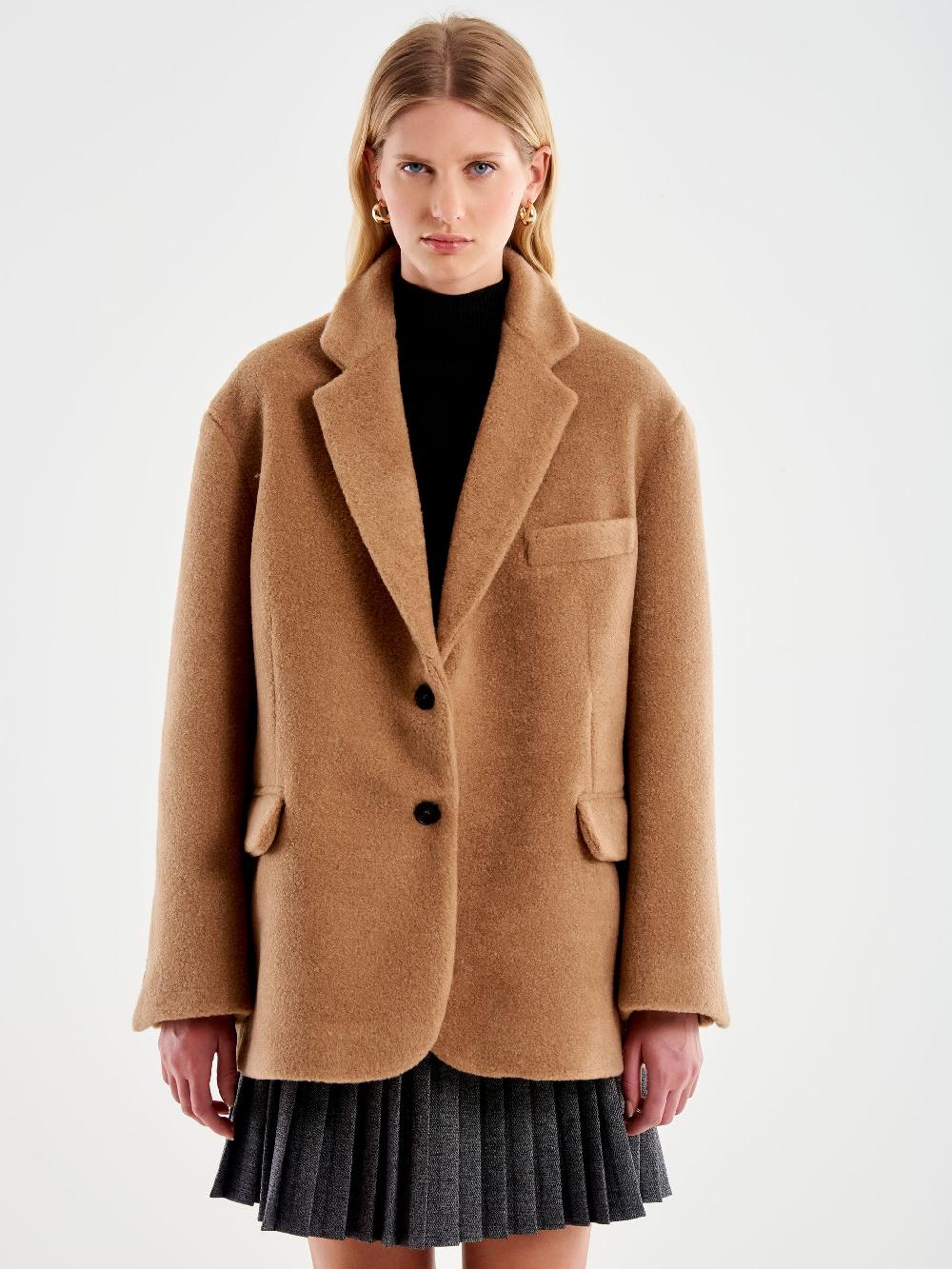 Vicolo Blazer Bouclé Oversized Cammello Promozione temporanea