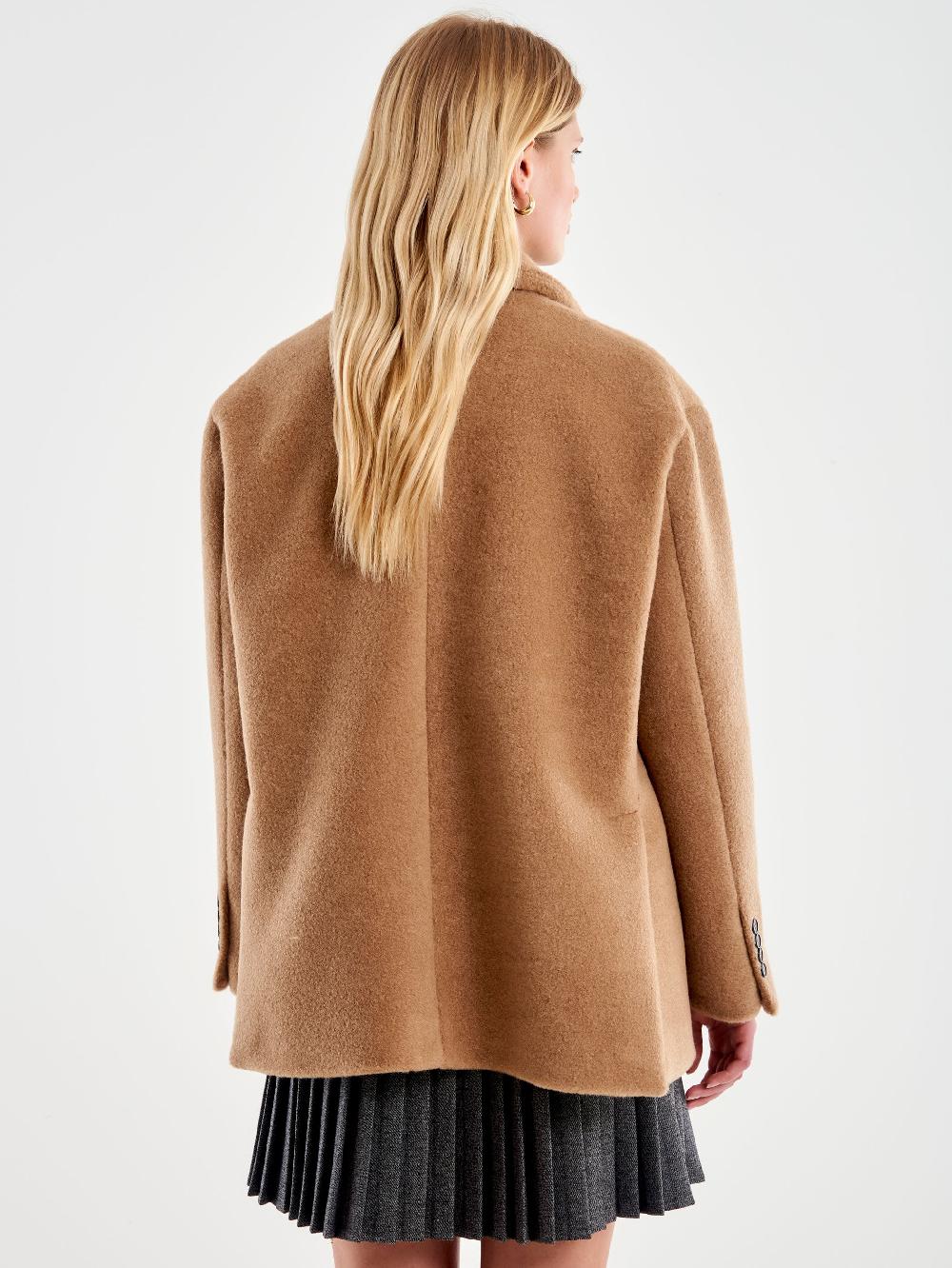 Vicolo Blazer Bouclé Oversized Cammello Promozione temporanea