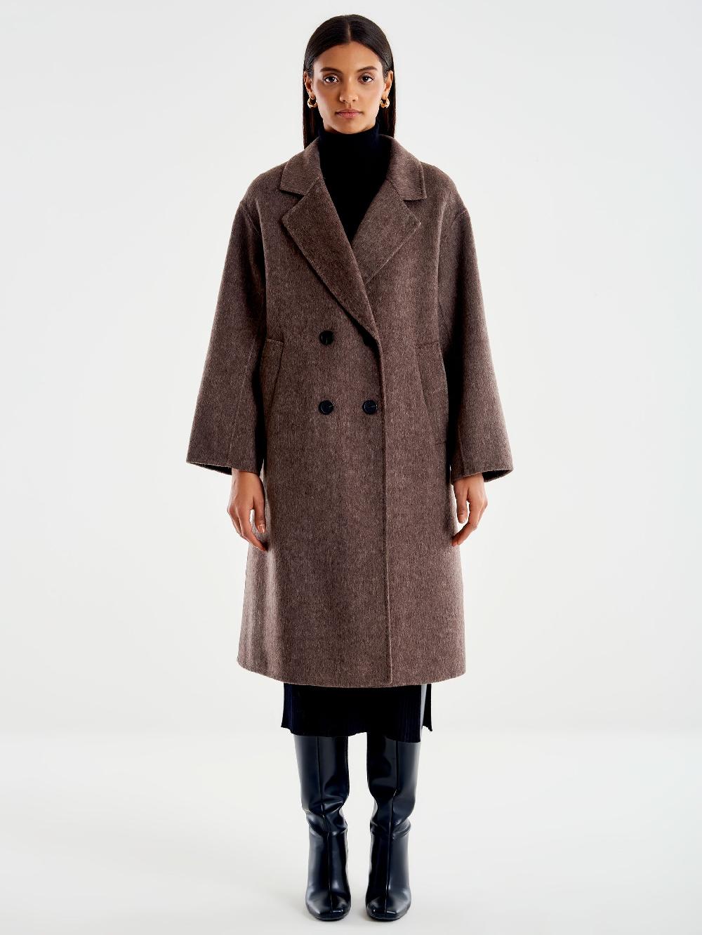 Vicolo Cappotto Doppiopetto Oversized Moro Nuova