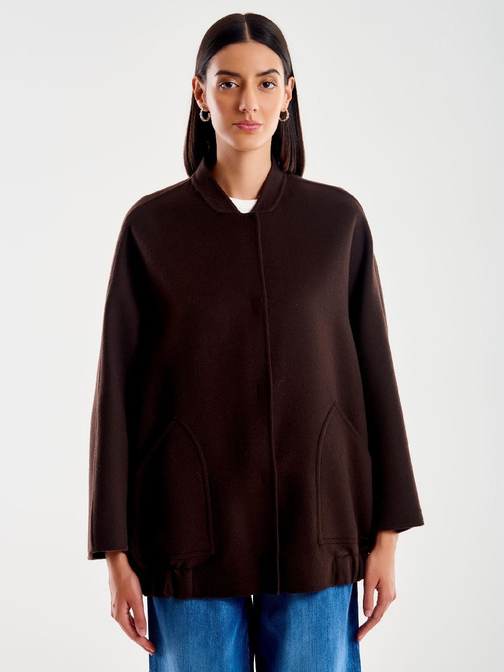 Vicolo Bomber in Misto Lana Marrone Qualità