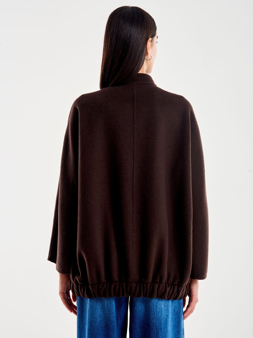 Vicolo Bomber in Misto Lana Marrone Qualità