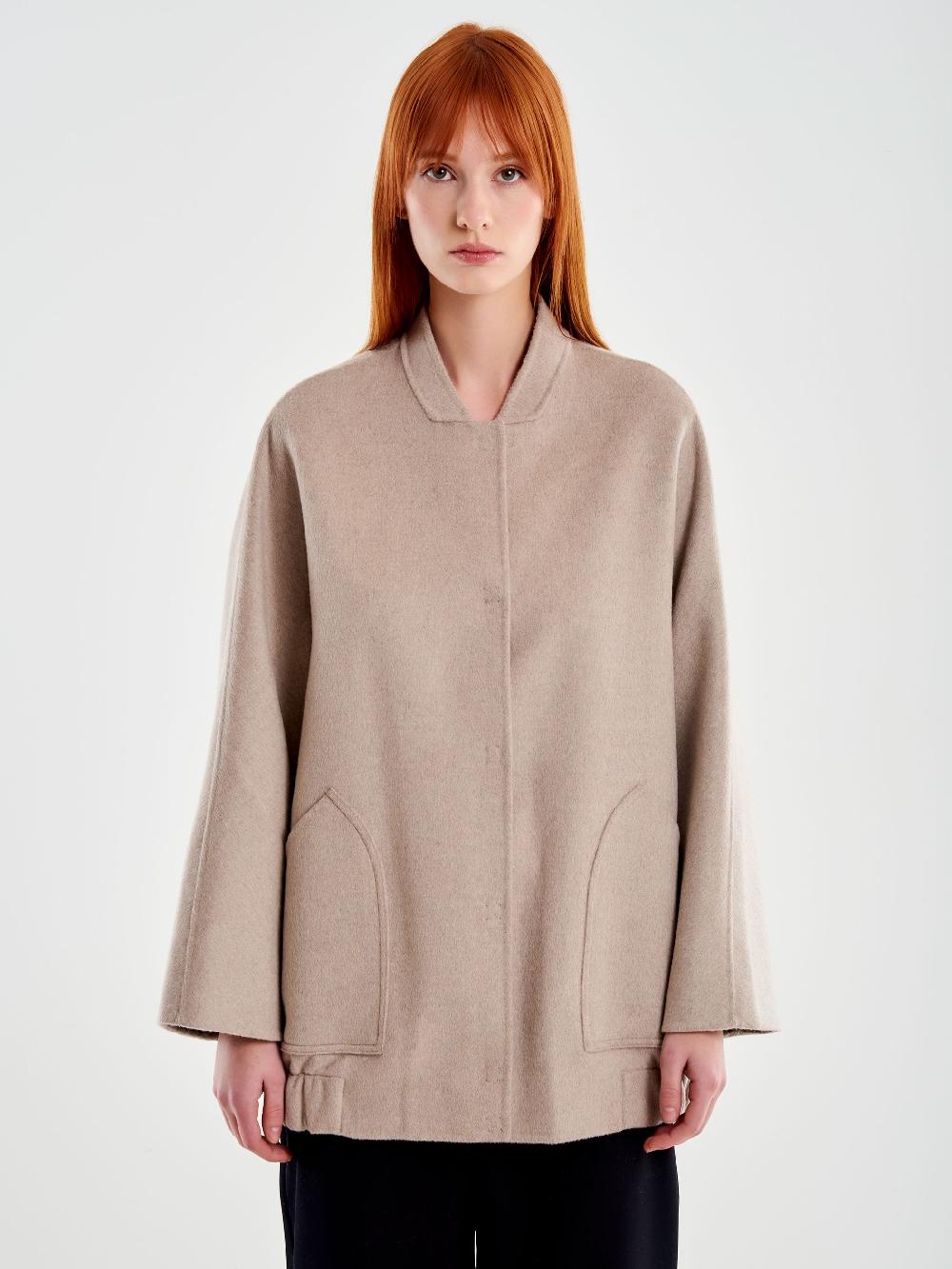 Vicolo Bomber in Misto Lana Beige Soddisfazione Garantita
