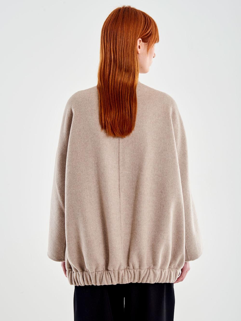 Vicolo Bomber in Misto Lana Beige Soddisfazione Garantita