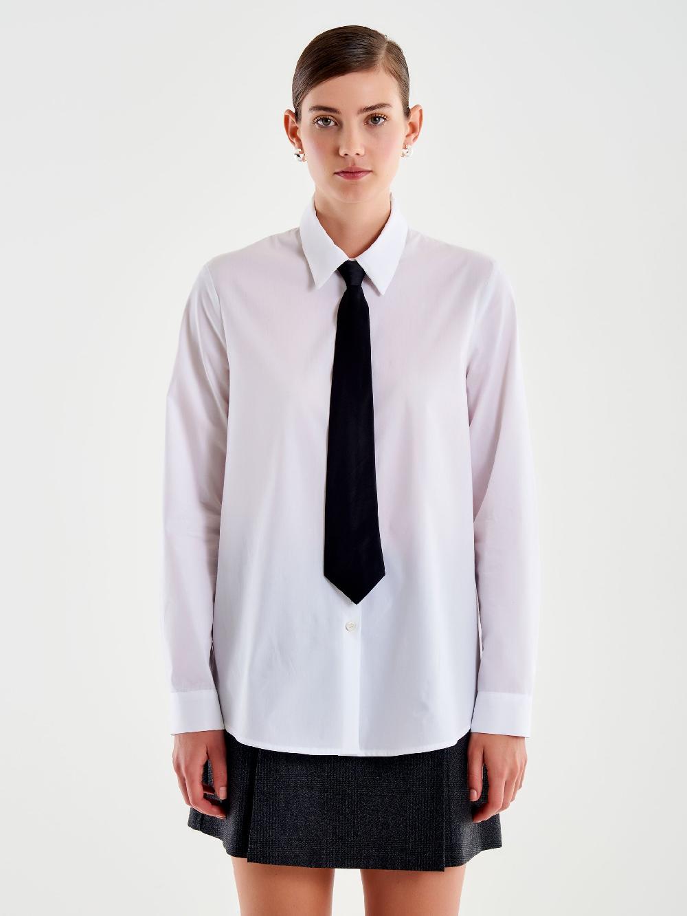 Vicolo Camicia con Cravatta Bianco Qualità Garantita
