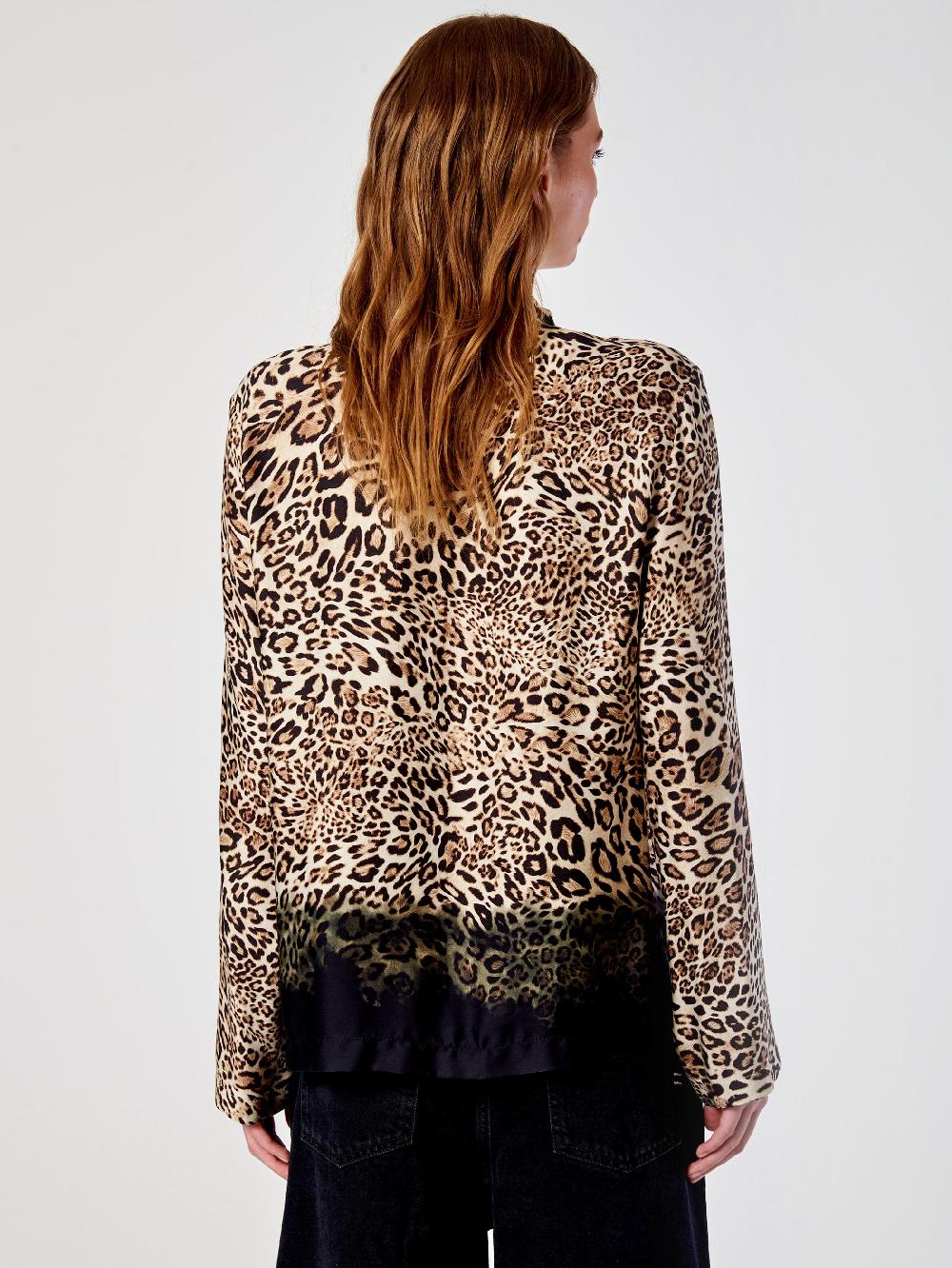Vicolo Camicia Animalier SfumataBeige Prezzo Ridotto