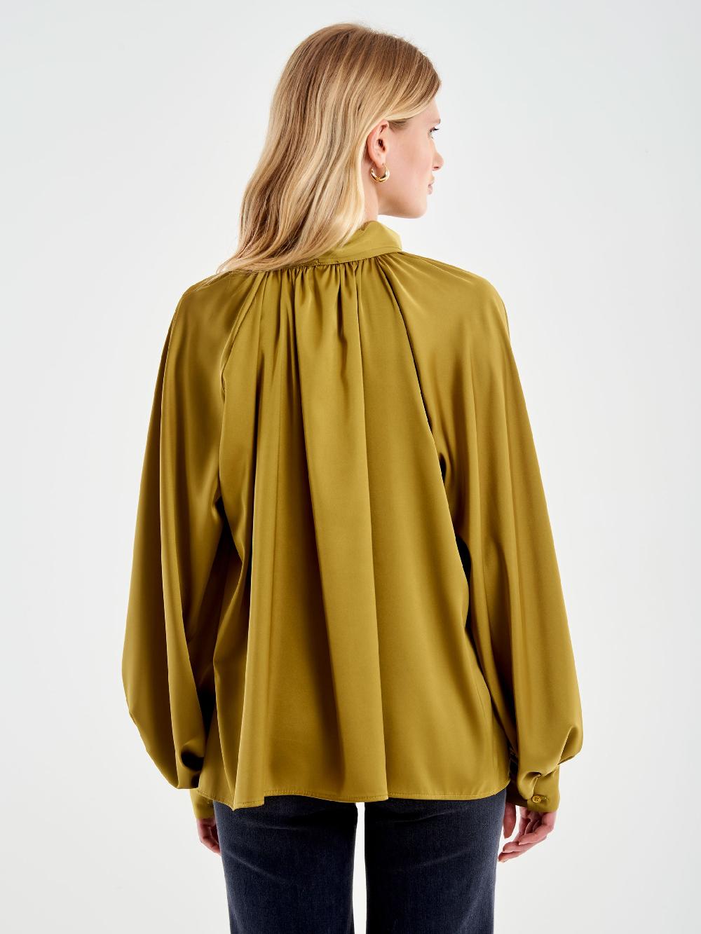 Vicolo Camicia Over Satin con Fiocco Militare Presa