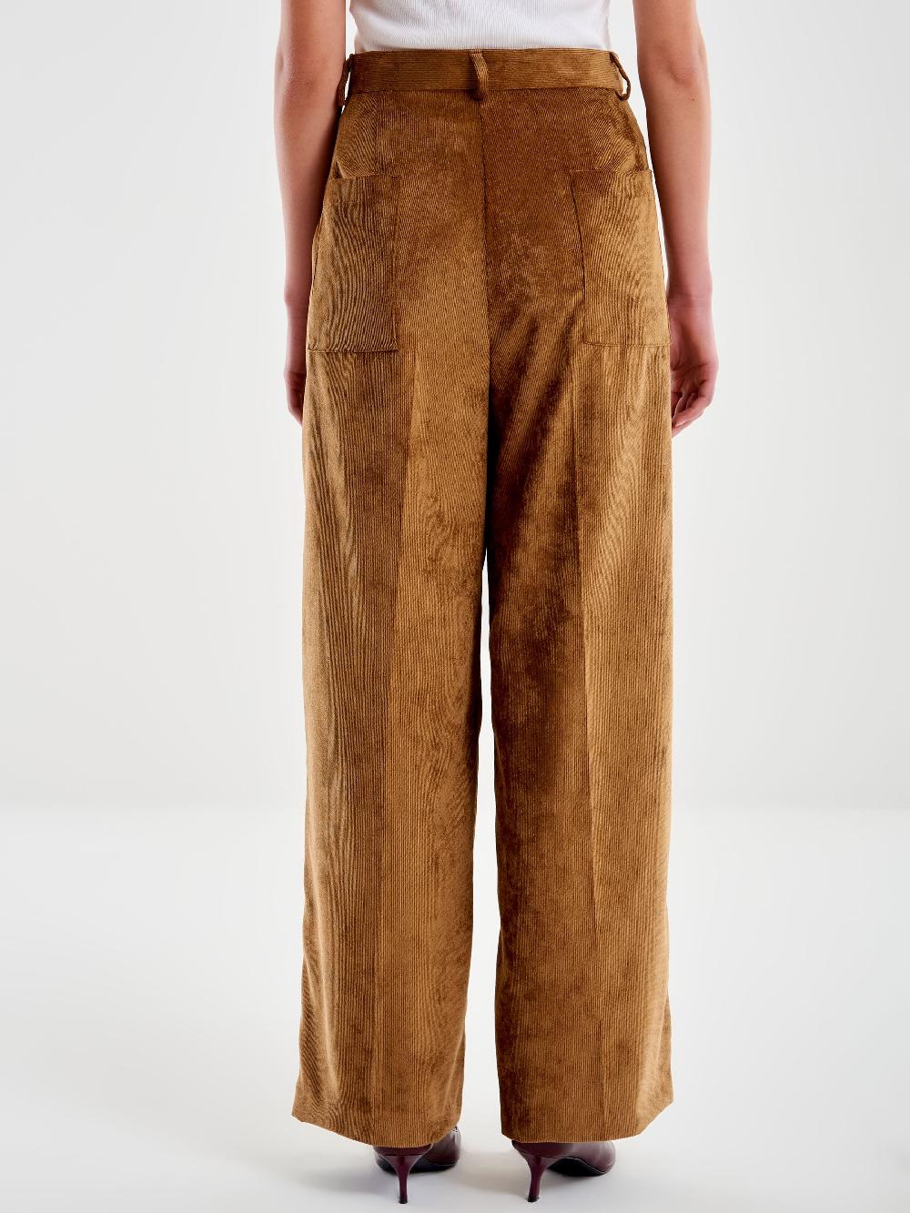 Vicolo Pantalone in Velluto a Coste Cammello Economico