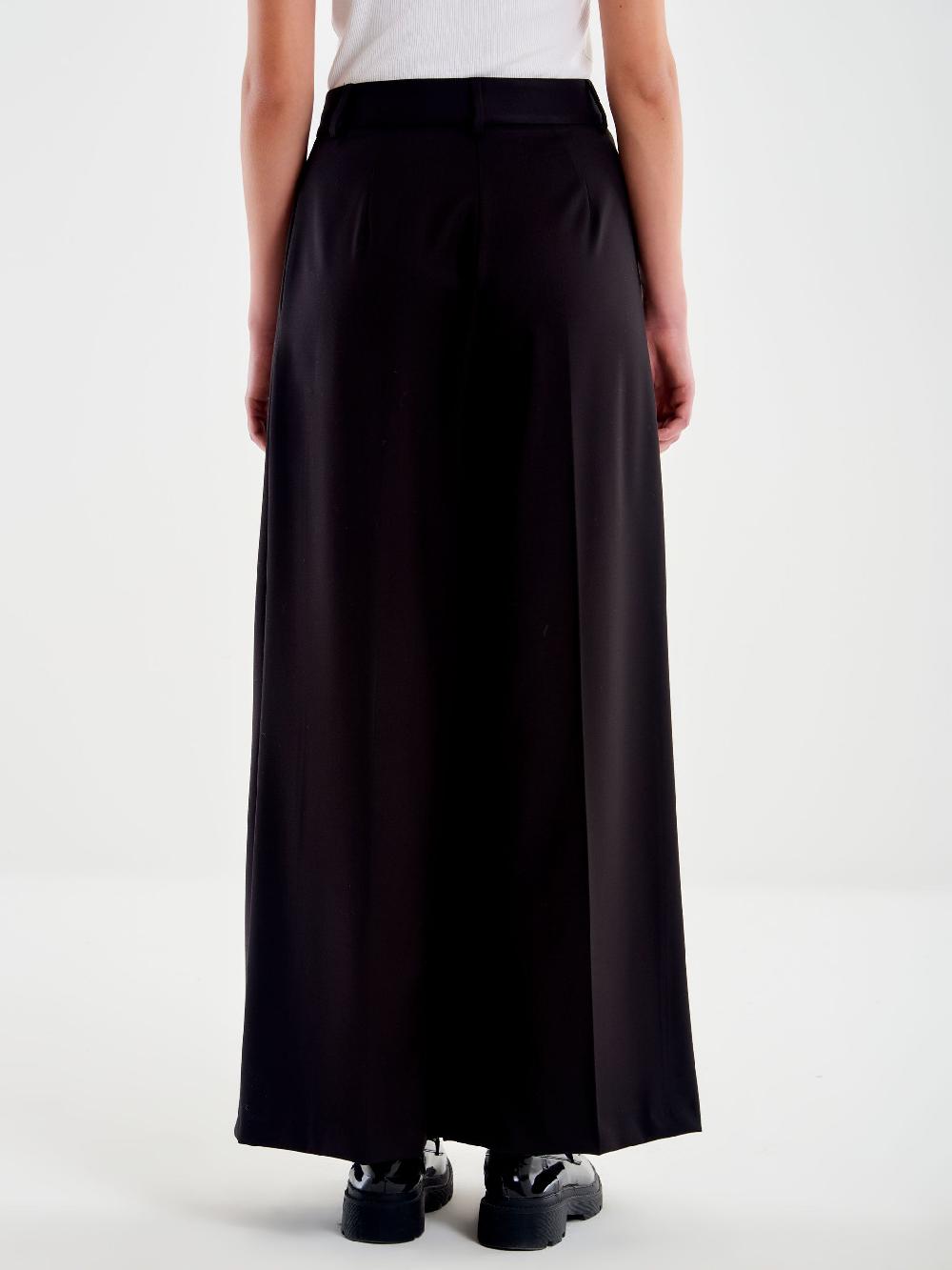 Vicolo Pantalone Ampio Doppia Piega Nero Outlet