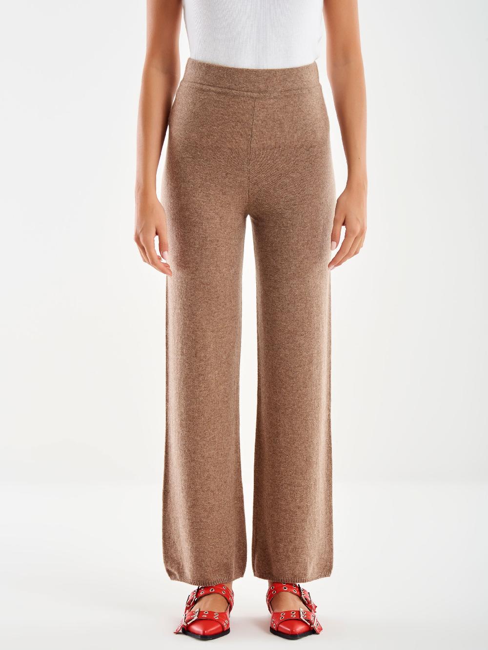 Vicolo Pantalone 100% Cashmere Fango Vendite Flash