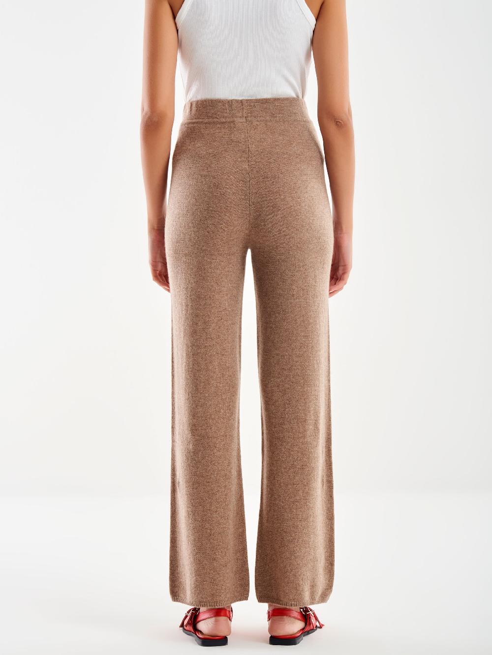 Vicolo Pantalone 100% Cashmere Fango Vendite Flash