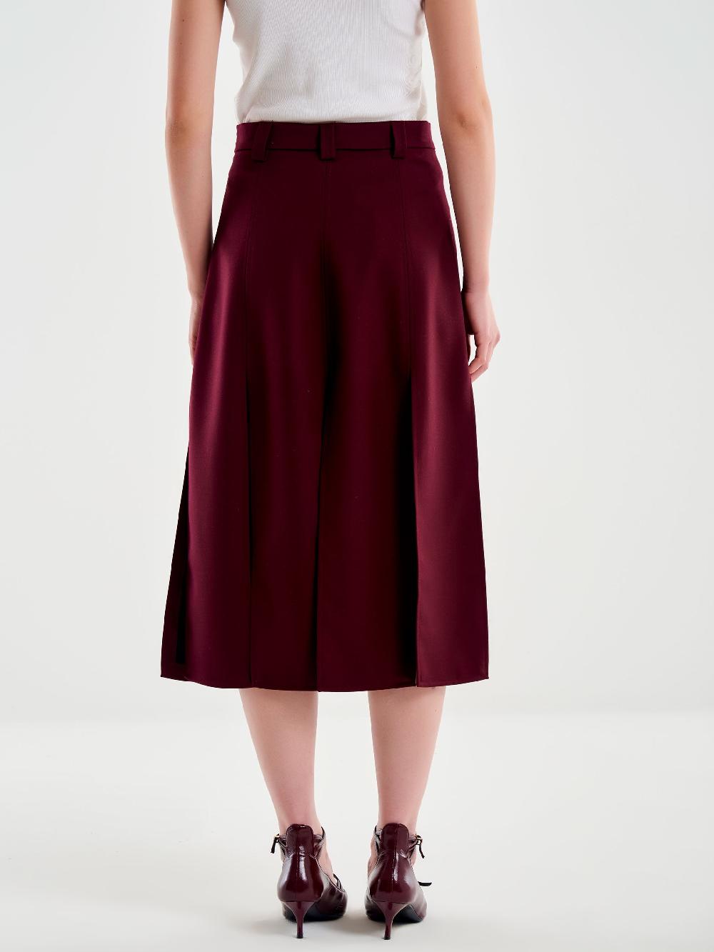 Vicolo Gonna Midi con Spacchi Bordeaux Moda
