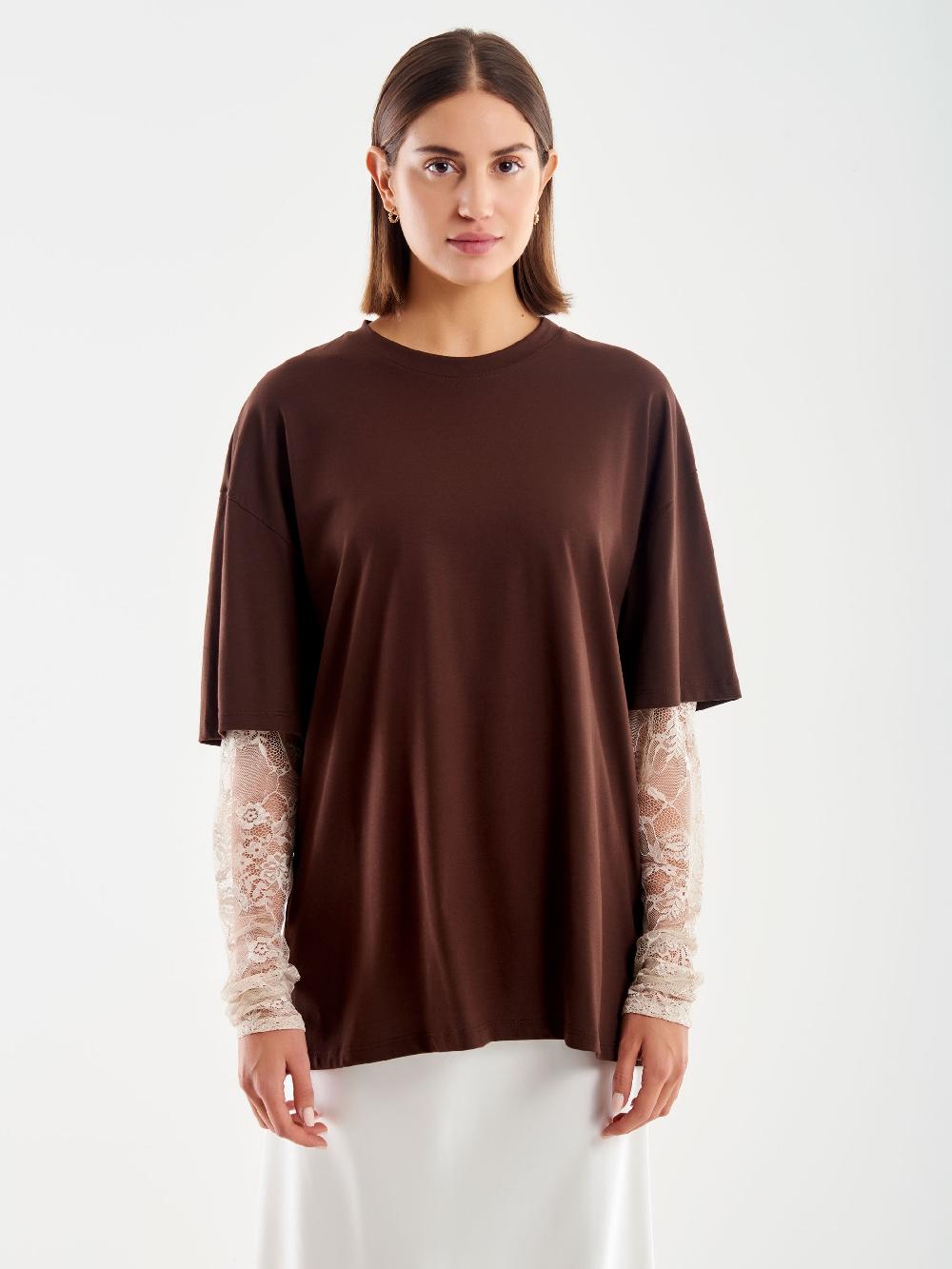 Vicolo T-Shirt Combinata Pizzo Moro Spedizione Gratuita