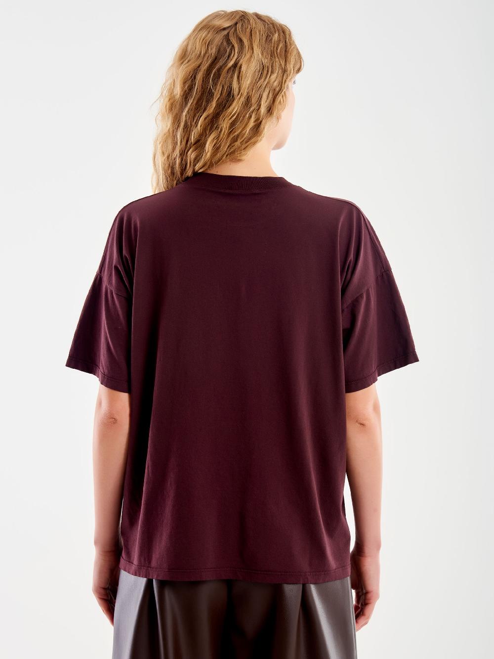 Vicolo T-shirt Varsity "Los Angeles" Bordeaux Consegna Veloce