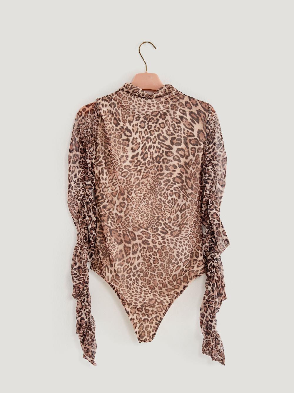 Vicolo Body con Arriccio Animalier Cammello Shopping Online