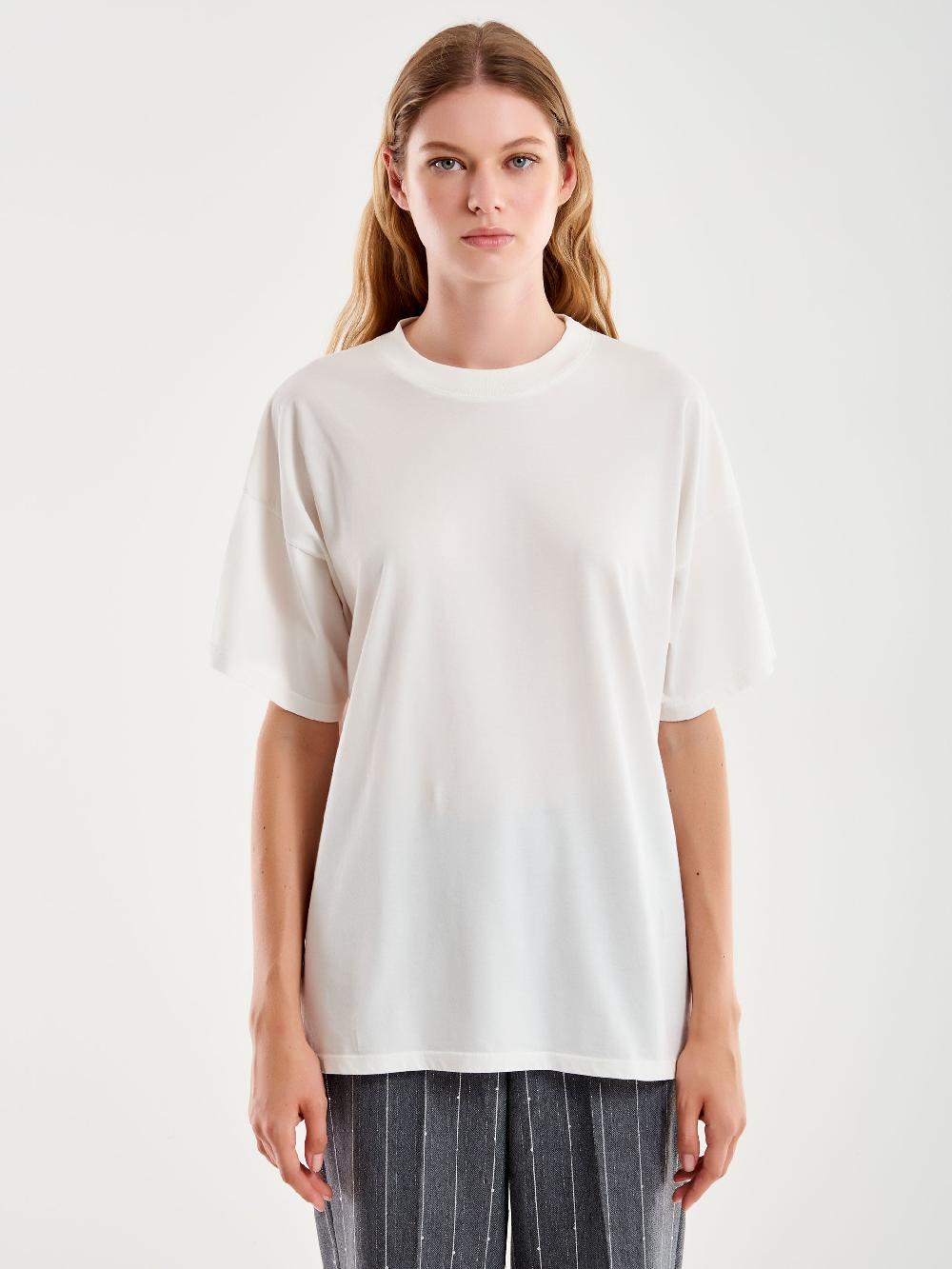 Vicolo T-Shirt Basic Over Bianco Sottocosto