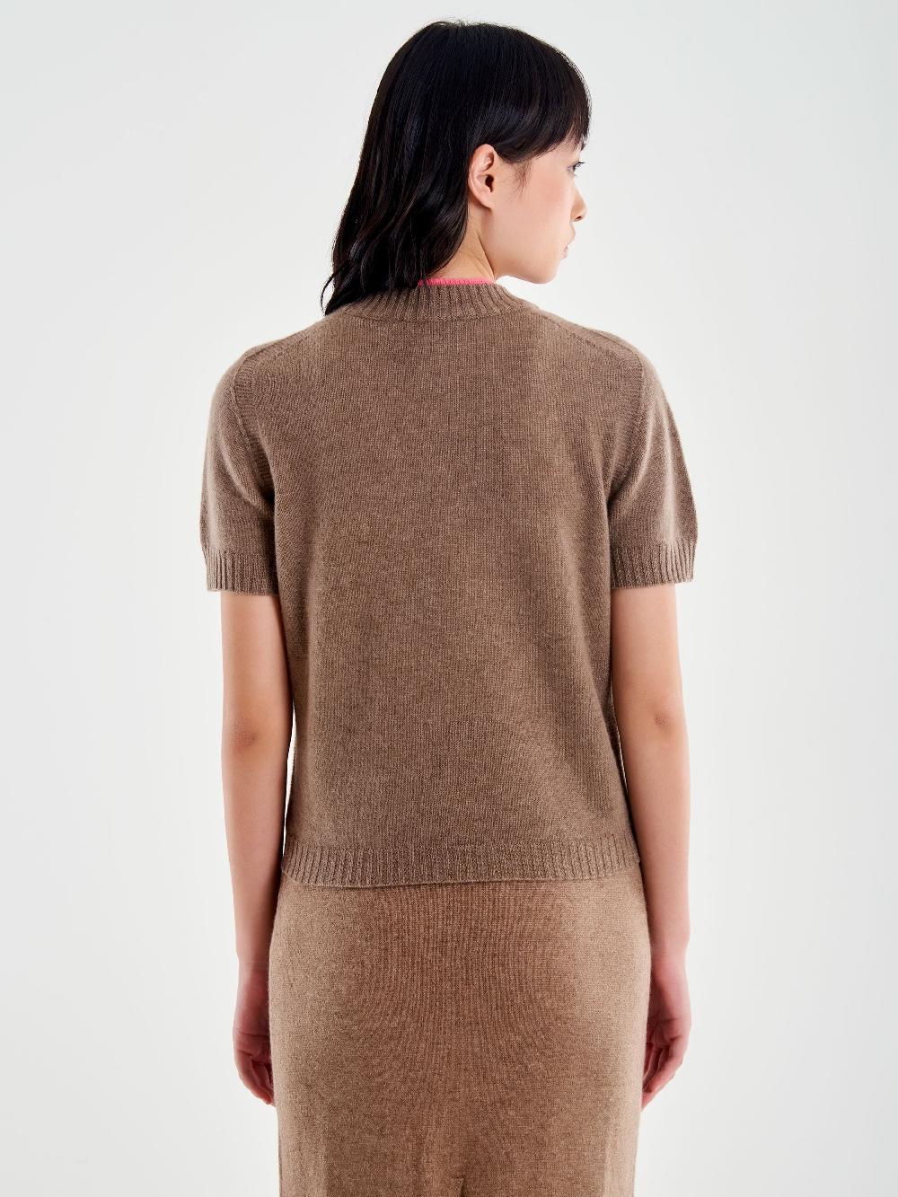 Vicolo Pull Bicolor Misto Cashmere Marrone Offerte