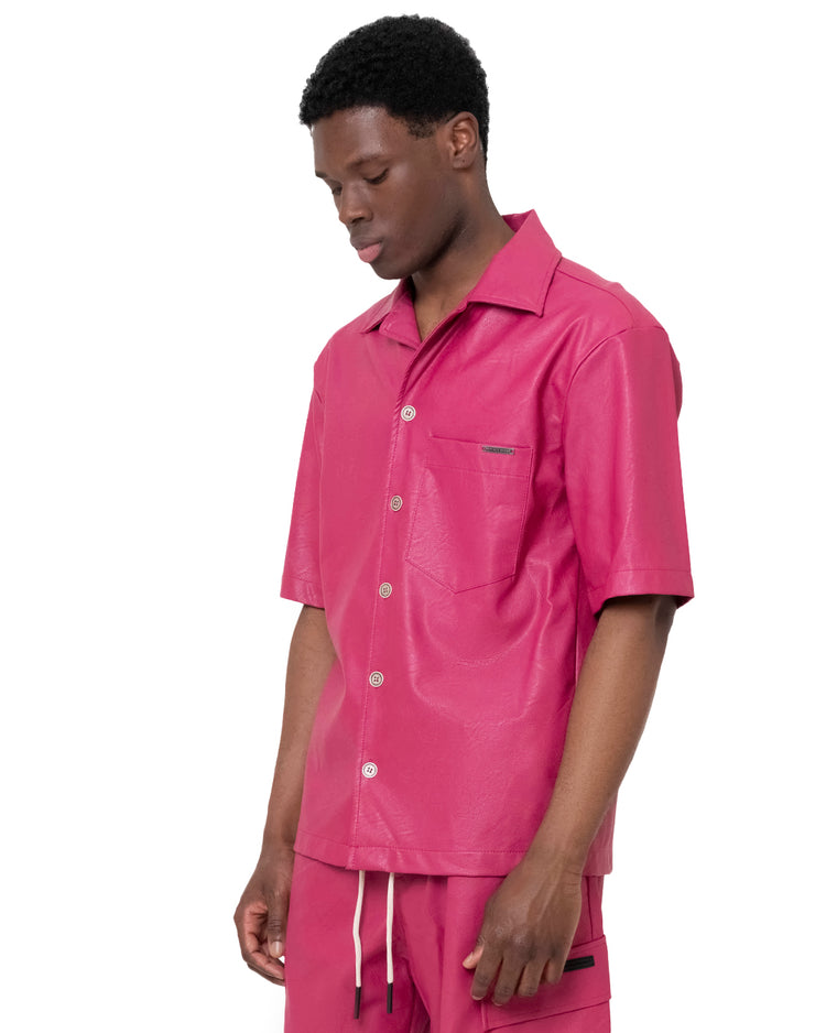 Why not brand Camicia manica corta con bottoni in ecopelle taschino lato cuore Hotsell