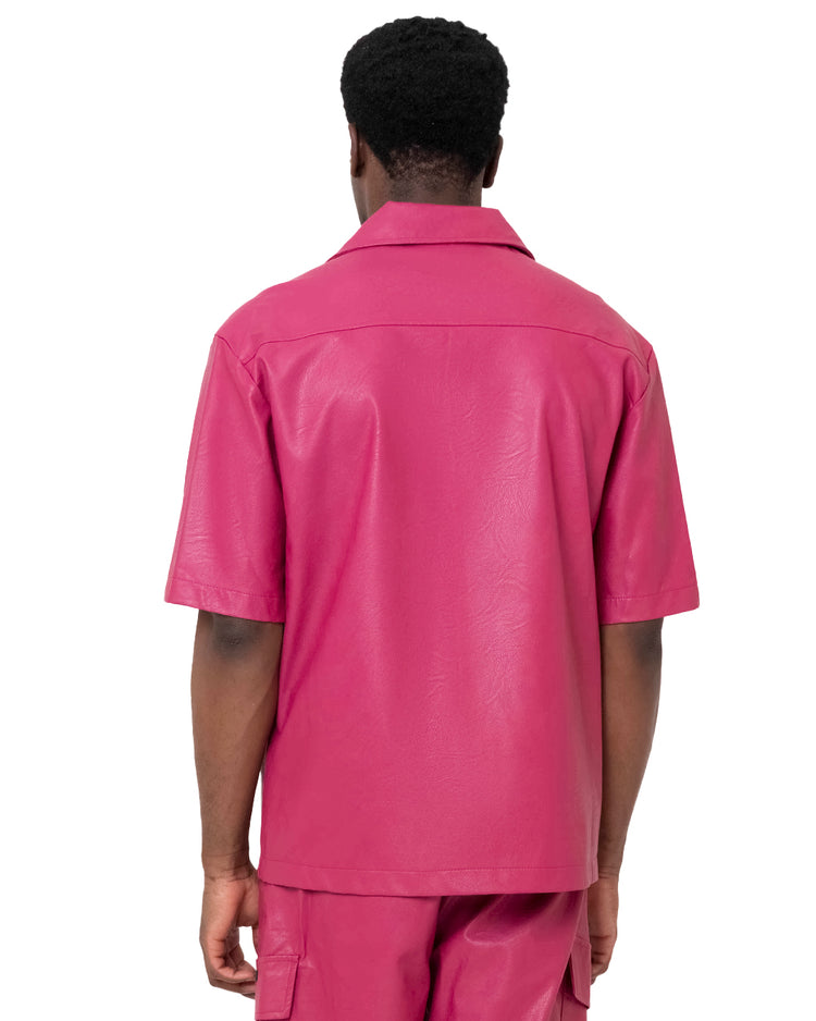 Why not brand Camicia manica corta con bottoni in ecopelle taschino lato cuore Hotsell