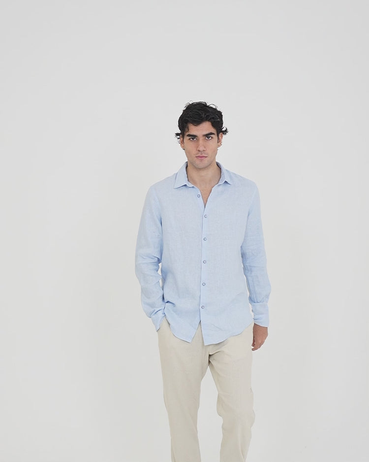 Why not brand Camicia in Lino con Collo alla Francese I Più Venduti