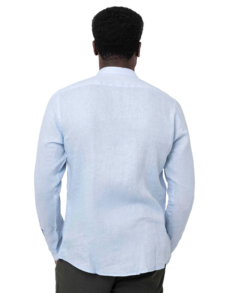 Why not brand Camicia in Lino con Collo Koreano Vendite Flash