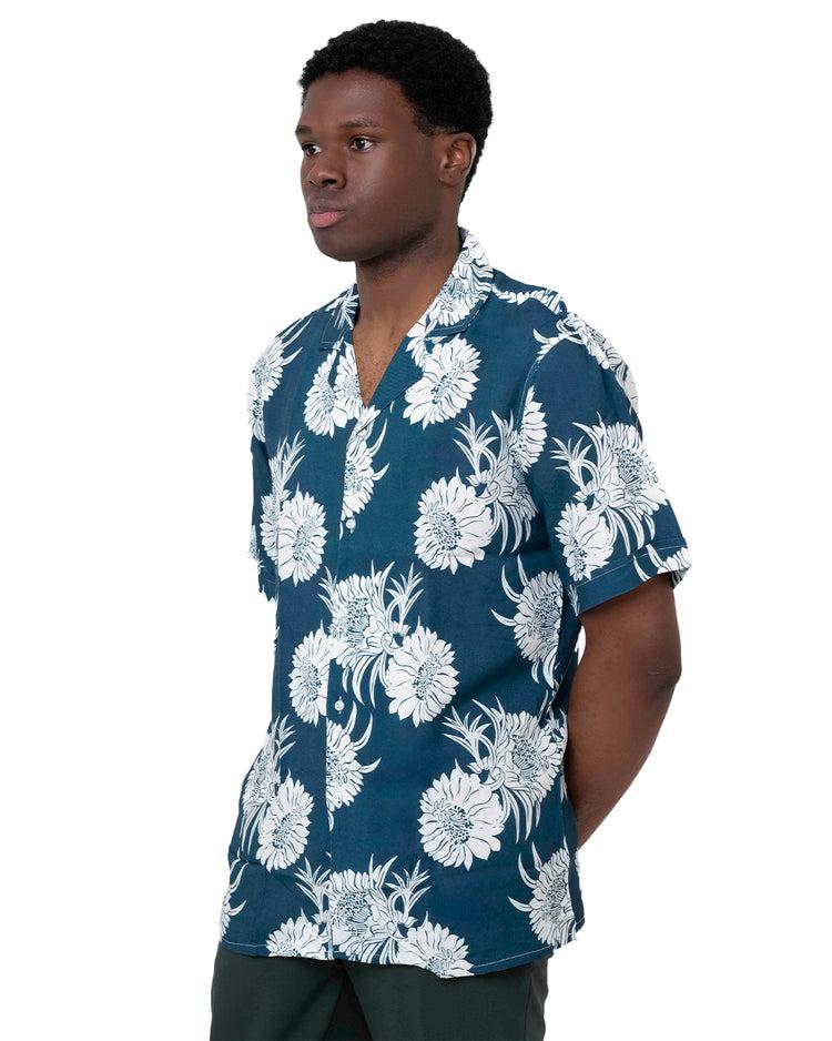 Why not brand Camicia Mezza Manica con Fiori Collo Bowling Moda