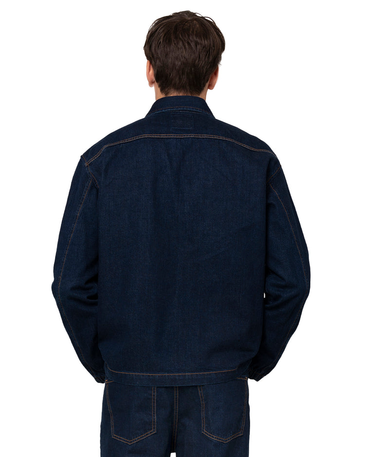 Why not brand Giacca in denim con zip blu wash Promozione Limitata