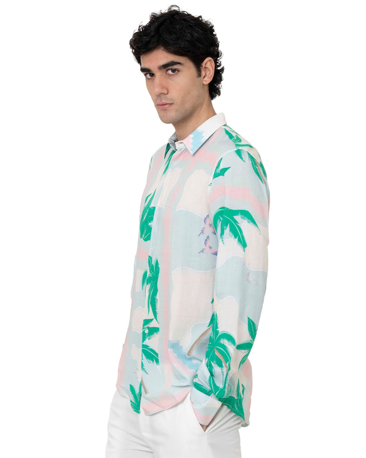 Why not brand Camicia Manica Lunga con Palme Prezzo Ridotto