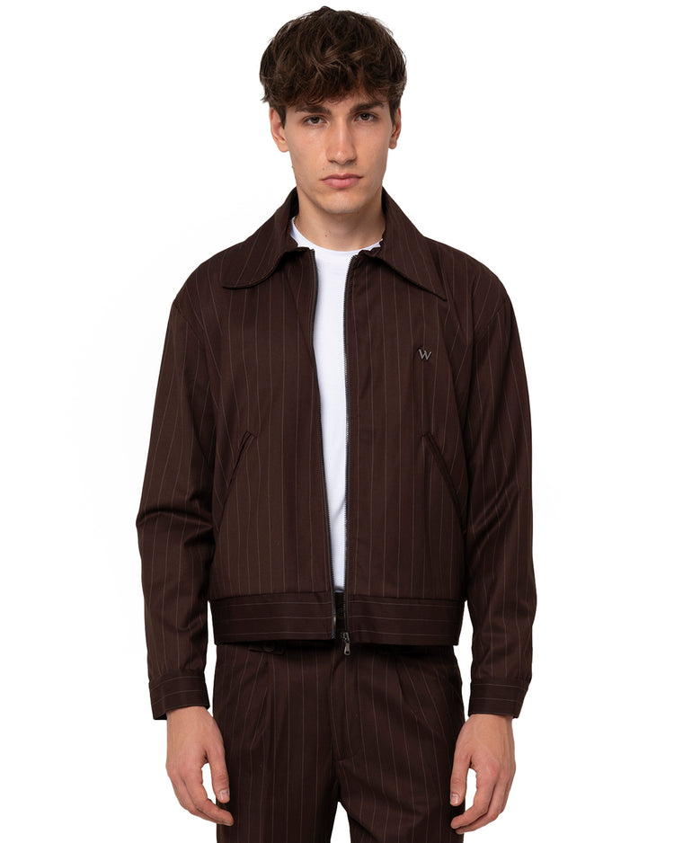 Why not brand Giacca gessatta con colletto e zip Economico