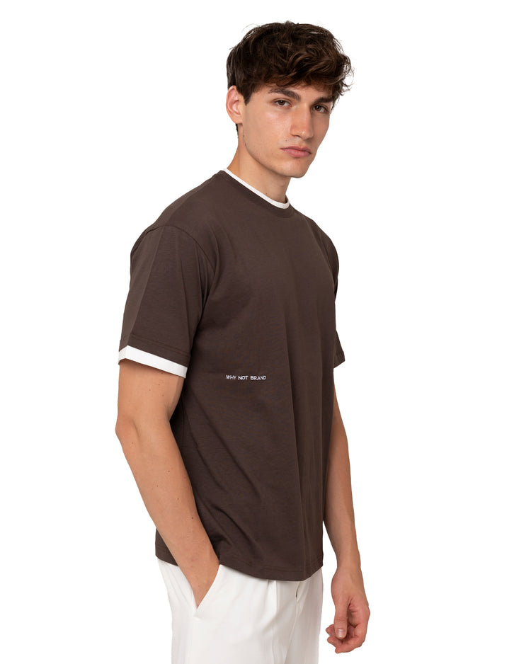 Why not brand T-shirt girocollo con bordini a contrasto 2025