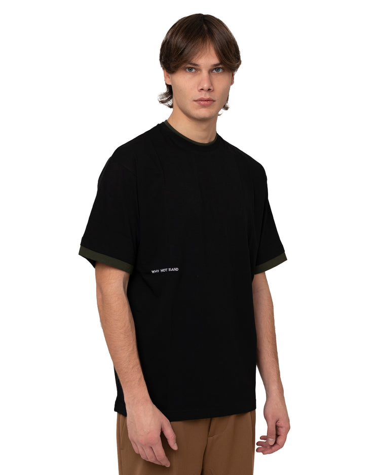Why not brand T-shirt girocollo con bordini a contrasto 2025