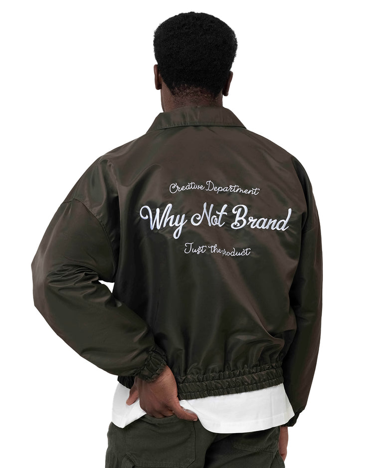 Why not brand Giubbino con Slogan Cucito Retro Soddisfazione Garantita