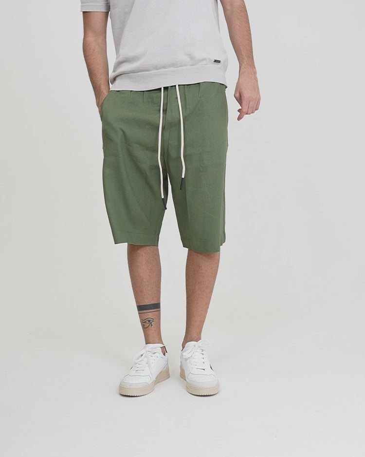 Why not brand Short in Lino Comfort con Laccio Sottocosto