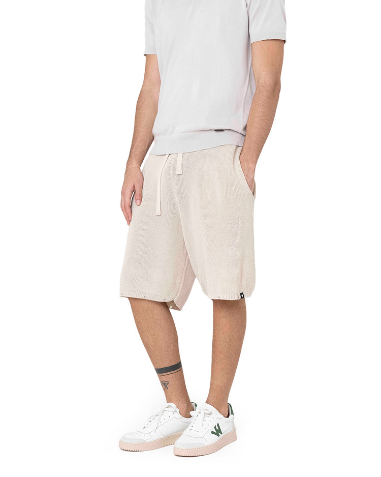 Why not brand Short in Maglia a Costine con Laccio Tinta su Tinta Vendita Calda