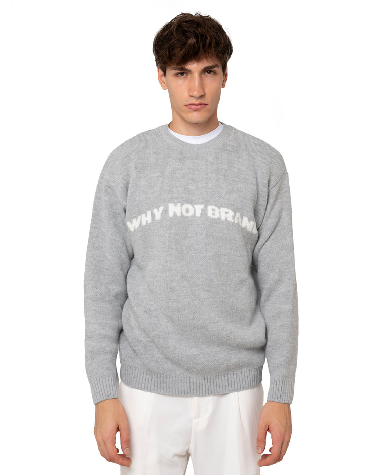 Why not brand Maglione girocollo in Mohair con logo Fino Al -60%