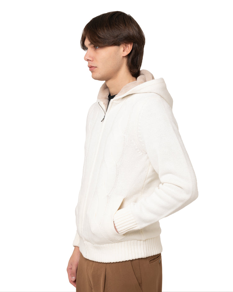 Why not brand Maglione con cappuccio zip ed interni in pelliccia Presa