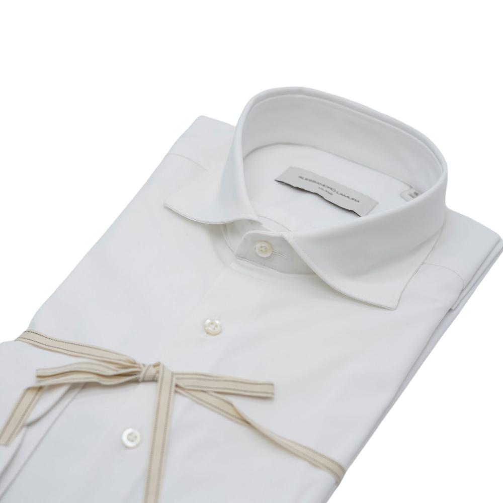 Alessandro Lamura Camicia Tinta Unita bianca – Collo Francese Vendita Calda