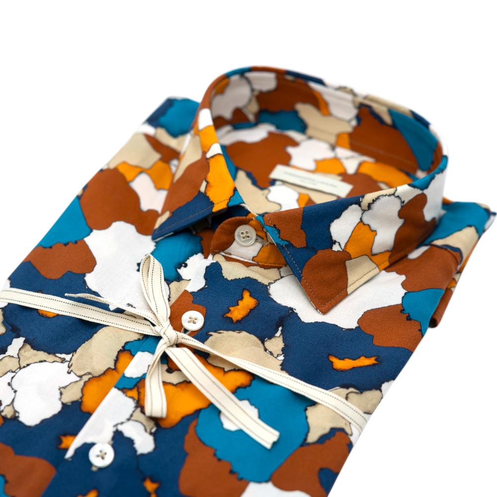 Alessandro Lamura Camicia Multicolore con Fantasia Astratta 2025