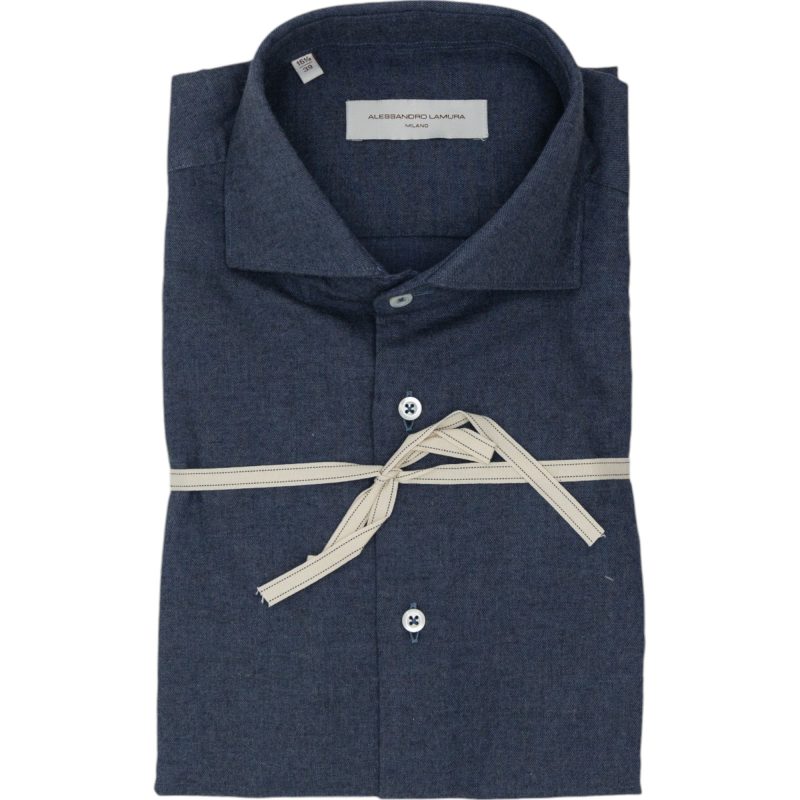 Alessandro Lamura Camicia tinta unita grigio antracite