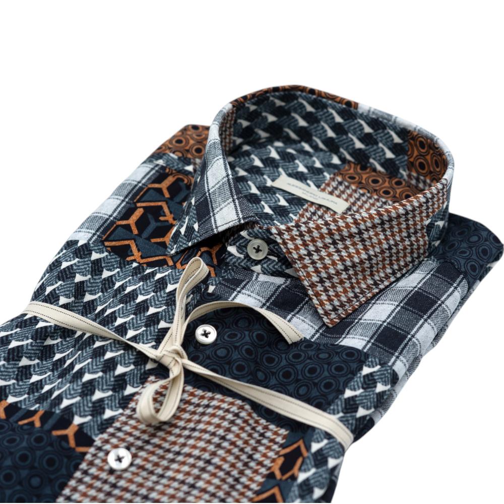 Alessandro Lamura Camicia Patchwork Multicolore con Motivi Geometrici e Quadri Fino Al -60%