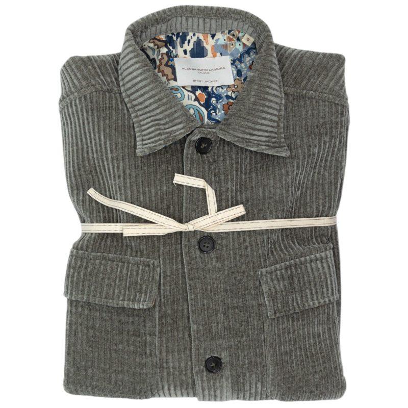Alessandro Lamura Camicia Overshirt Grigia a Coste