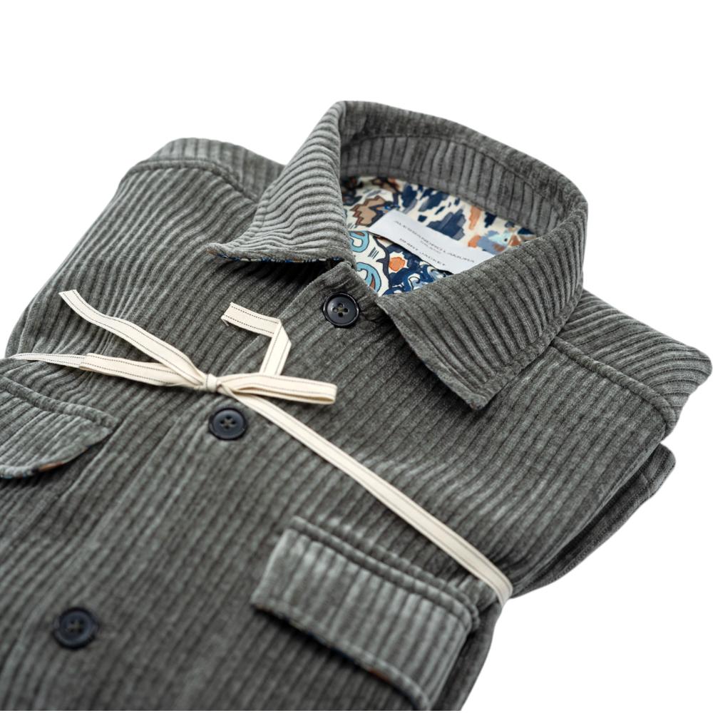 Alessandro Lamura Camicia Overshirt Grigia a Coste Outlet