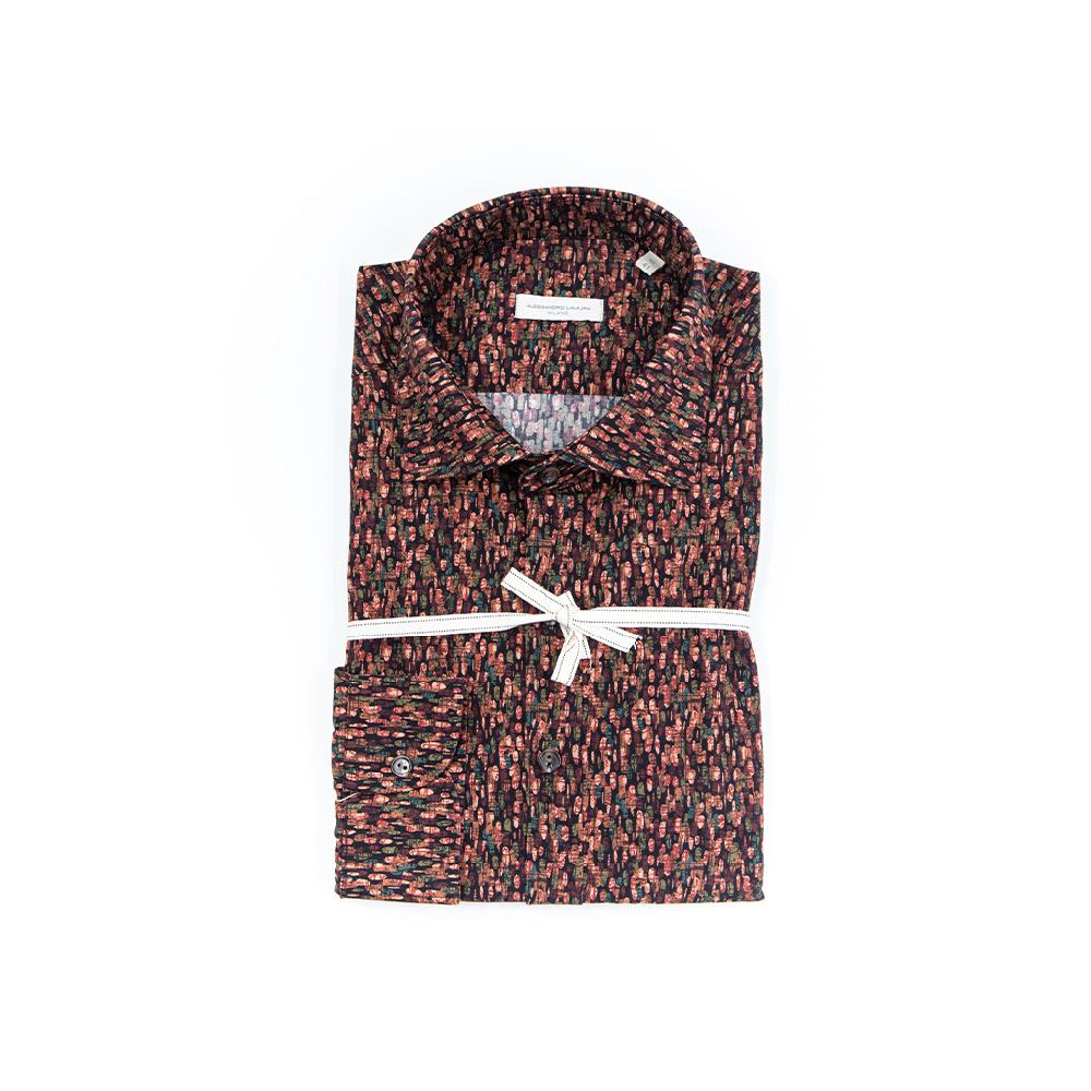 Alessandro Lamura Camicia Di Cotone Digital Print – Collo francese Promozione Limitata