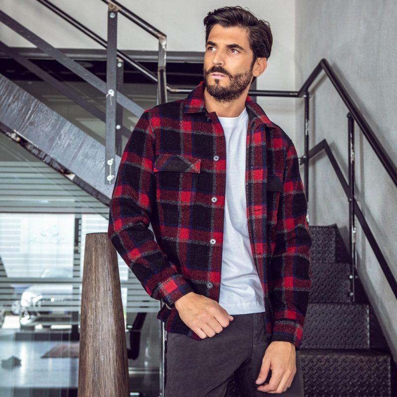 Alessandro Lamura Camicia Overshirt a Quadri – Collo Italiano